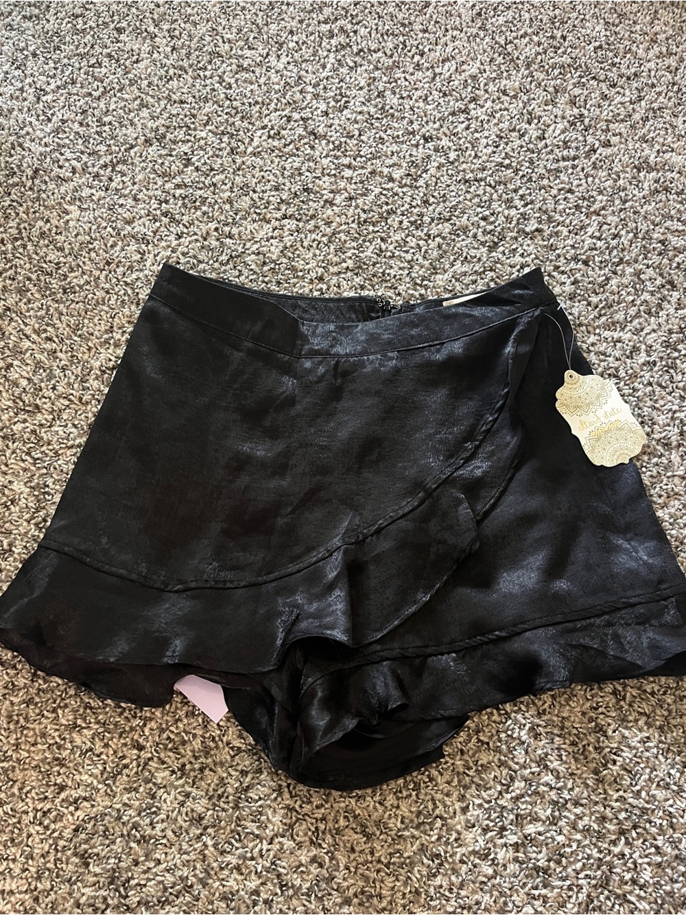 Black Ruffle Wrap-Front Women’s Skirt